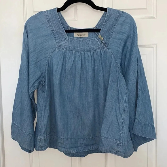 Madewell Square Neck Denim Top - Picture 2 of 6